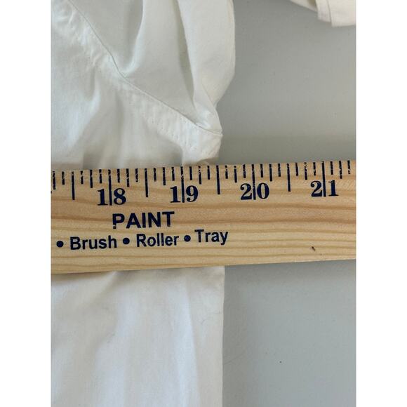 Margaret O'Leary White Blouse Button-Up Long Trumpet Sleeves Workwear Casual S - Picture 10 of 10